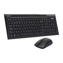 Rapoo 8200p Wireless Optical Mouse & Keyboard Black